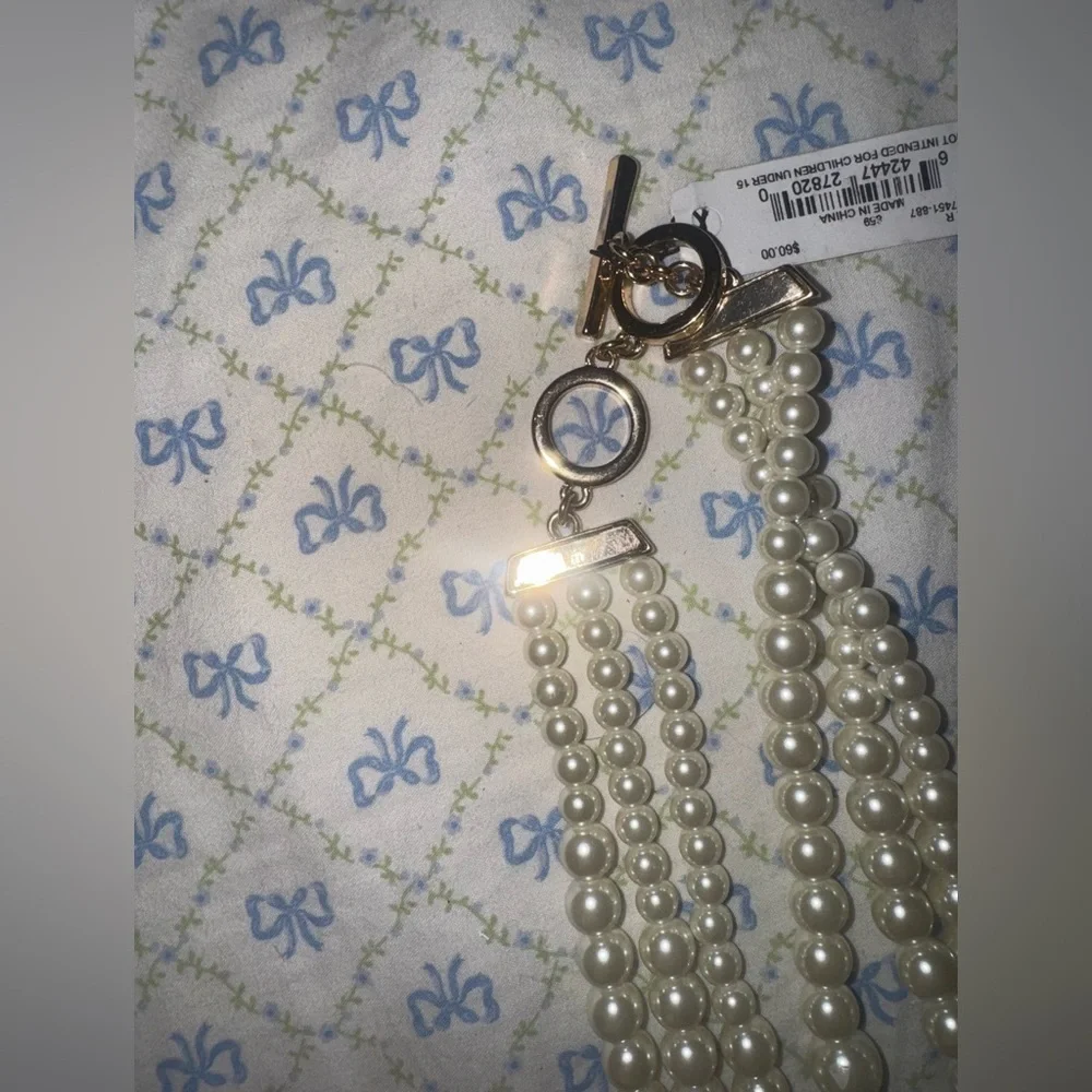 Anne Klein Triple Strand Pearl Necklace